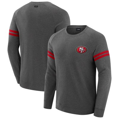 San Francisco 49ers J. Palmer Dark Heather Gray Players Lounge Raglan Tri-Blend Sweatshirt