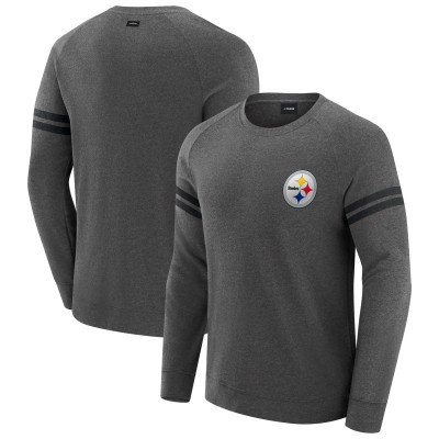 Pittsburgh Steelers J. Palmer Dark Heather Gray Players Lounge Raglan Tri-Blend Sweatshirt