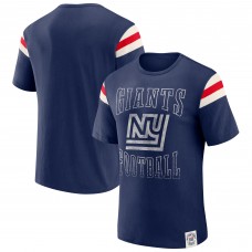 New York Giants Darius Rucker Collection by Fanatics Royal Distressed Throwback Shoulder Stripe T-Shirt