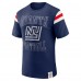 New York Giants Darius Rucker Collection by Fanatics Royal Distressed Throwback Shoulder Stripe T-Shirt