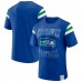 Seattle Seahawks Darius Rucker Collection by Fanatics Royal Distressed Throwback Shoulder Stripe T-Shirt