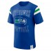 Seattle Seahawks Darius Rucker Collection by Fanatics Royal Distressed Throwback Shoulder Stripe T-Shirt