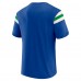 Seattle Seahawks Darius Rucker Collection by Fanatics Royal Distressed Throwback Shoulder Stripe T-Shirt