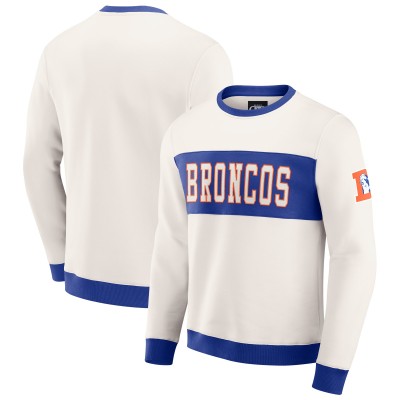 Кофта Denver Broncos Darius Rucker Collection by Fanatics Cream Colorblock Crewneck