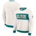 Miami Dolphins Darius Rucker Collection by Fanatics Cream Colorblock Pullover Sweatshirt