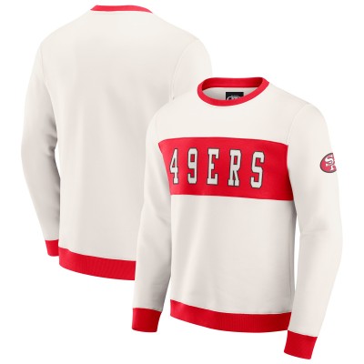 San Francisco 49ers Darius Rucker Collection by Fanatics Cream Colorblock Pullover Sweatshirt