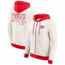 Kansas City Chiefs Darius Rucker Collection by Fanatics Cream Distressed Graphics Full-Zip Hoodie