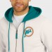 Miami Dolphins Darius Rucker Collection by Fanatics Cream Distressed Graphics Full-Zip Hoodie