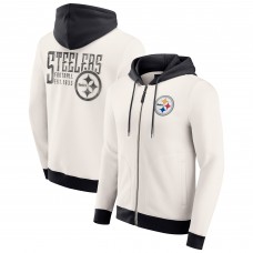 Толстовка на молнии Pittsburgh Steelers Darius Rucker Collection by Fanatics Cream Distressed Graphics