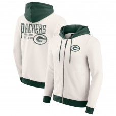 Толстовка на молнии Green Bay Packers Darius Rucker Collection by Fanatics Cream Distressed Graphics