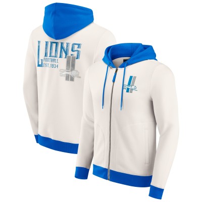 Толстовка на молнии Detroit Lions Darius Rucker Collection by Fanatics Cream Distressed Graphics