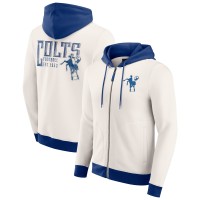 Indianapolis Colts Darius Rucker Collection by Fanatics Cream Distressed Graphics Full-Zip Hoodie