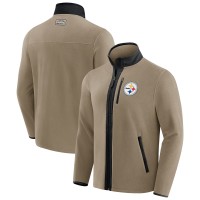 Pittsburgh Steelers NFL x Darius Rucker Collection by Fanatics Tan Heavyweight Polar Fleece Full-Zip Jacket