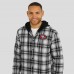 San Francisco 49ers NFL x Darius Rucker Collection by Fanatics Black Plaid Flannel Quilted Full-Snap Hooded Shacket