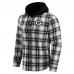 Green Bay Packers NFL x Darius Rucker Collection by Fanatics Black Plaid Flannel Quilted Full-Snap Hooded Shacket