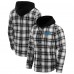 Detroit Lions NFL x Darius Rucker Collection by Fanatics Black Plaid Flannel Quilted Full-Snap Hooded Shacket