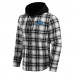 Detroit Lions NFL x Darius Rucker Collection by Fanatics Black Plaid Flannel Quilted Full-Snap Hooded Shacket