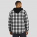 Detroit Lions NFL x Darius Rucker Collection by Fanatics Black Plaid Flannel Quilted Full-Snap Hooded Shacket