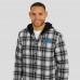 Detroit Lions NFL x Darius Rucker Collection by Fanatics Black Plaid Flannel Quilted Full-Snap Hooded Shacket