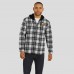 Minnesota Vikings NFL x Darius Rucker Collection by Fanatics Black Plaid Flannel Quilted Full-Snap Hooded Shacket