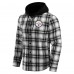 Pittsburgh Steelers NFL x Darius Rucker Collection by Fanatics Black Plaid Flannel Quilted Full-Snap Hooded Shacket