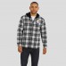 Pittsburgh Steelers NFL x Darius Rucker Collection by Fanatics Black Plaid Flannel Quilted Full-Snap Hooded Shacket