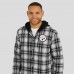Pittsburgh Steelers NFL x Darius Rucker Collection by Fanatics Black Plaid Flannel Quilted Full-Snap Hooded Shacket