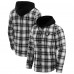 Las Vegas Raiders NFL x Darius Rucker Collection by Fanatics Black Plaid Flannel Quilted Full-Snap Hooded Shacket
