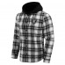 Las Vegas Raiders NFL x Darius Rucker Collection by Fanatics Black Plaid Flannel Quilted Full-Snap Hooded Shacket