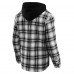 Las Vegas Raiders NFL x Darius Rucker Collection by Fanatics Black Plaid Flannel Quilted Full-Snap Hooded Shacket