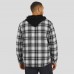 Las Vegas Raiders NFL x Darius Rucker Collection by Fanatics Black Plaid Flannel Quilted Full-Snap Hooded Shacket