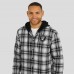 Las Vegas Raiders NFL x Darius Rucker Collection by Fanatics Black Plaid Flannel Quilted Full-Snap Hooded Shacket