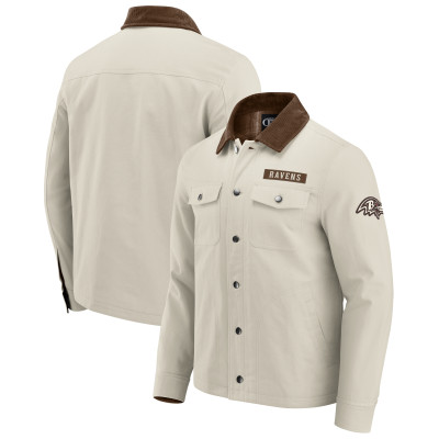 Куртка Baltimore Ravens NFL x Darius Rucker Collection by Fanatics Tan Midweight Canvas Full-Button
