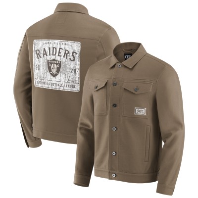 Las Vegas Raiders Darius Rucker Collection by Fanatics Tan Trucker Full-Button Jacket