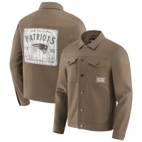 New England Patriots Darius Rucker Collection by Fanatics Tan Trucker Full-Button Jacket