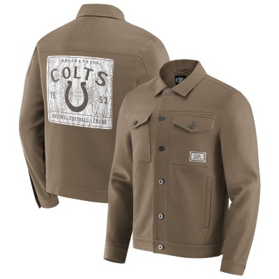 Indianapolis Colts Darius Rucker Collection by Fanatics Tan Trucker Full-Button Jacket