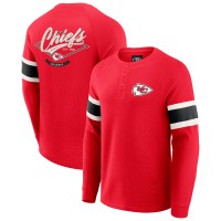 Kansas City Chiefs Darius Rucker Collection by Fanatics Red Waffle-Knit Raglan Long Sleeve Henley T-Shirt