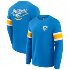 Los Angeles Chargers Darius Rucker Collection by Fanatics Powder Blue Waffle-Knit Raglan Long Sleeve Henley T-Shirt