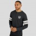 Las Vegas Raiders Darius Rucker Collection by Fanatics Black Waffle-Knit Raglan Long Sleeve Henley T-Shirt