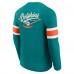 Miami Dolphins Darius Rucker Collection by Fanatics Aqua Waffle-Knit Raglan Long Sleeve Henley T-Shirt