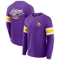 Minnesota Vikings Darius Rucker Collection by Fanatics Purple Waffle-Knit Raglan Long Sleeve Henley T-Shirt