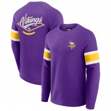 Minnesota Vikings Darius Rucker Collection by Fanatics Purple Waffle-Knit Raglan Long Sleeve Henley T-Shirt