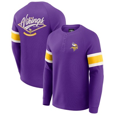 Minnesota Vikings Darius Rucker Collection by Fanatics Purple Waffle-Knit Raglan Long Sleeve Henley T-Shirt