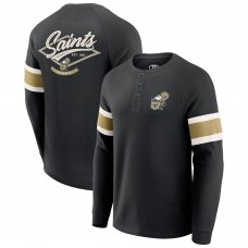 New Orleans Saints Darius Rucker Collection by Fanatics Black Waffle-Knit Raglan Long Sleeve Henley T-Shirt New Orleans Saints Darius Rucker Collection by Fanatics Black Waffle-Knit Raglan Long Sleeve Henley T-Shirt