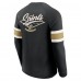New Orleans Saints Darius Rucker Collection by Fanatics Black Waffle-Knit Raglan Long Sleeve Henley T-Shirt