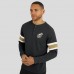 New Orleans Saints Darius Rucker Collection by Fanatics Black Waffle-Knit Raglan Long Sleeve Henley T-Shirt