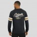 New Orleans Saints Darius Rucker Collection by Fanatics Black Waffle-Knit Raglan Long Sleeve Henley T-Shirt