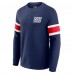 New York Giants Darius Rucker Collection by Fanatics Navy Waffle-Knit Raglan Long Sleeve Henley T-Shirt