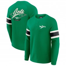 New York Jets Darius Rucker Collection by Fanatics Kelly Green Waffle-Knit Raglan Long Sleeve Henley T-Shirt New York Jets Darius Rucker Collection by Fanatics Kelly Green Waffle-Knit Raglan Long Sleeve Henley T-Shirt