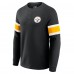 Футболка Pittsburgh Steelers Darius Rucker Collection by Fanatics Black Waffle-Knit Raglan Long Sleeve Henley